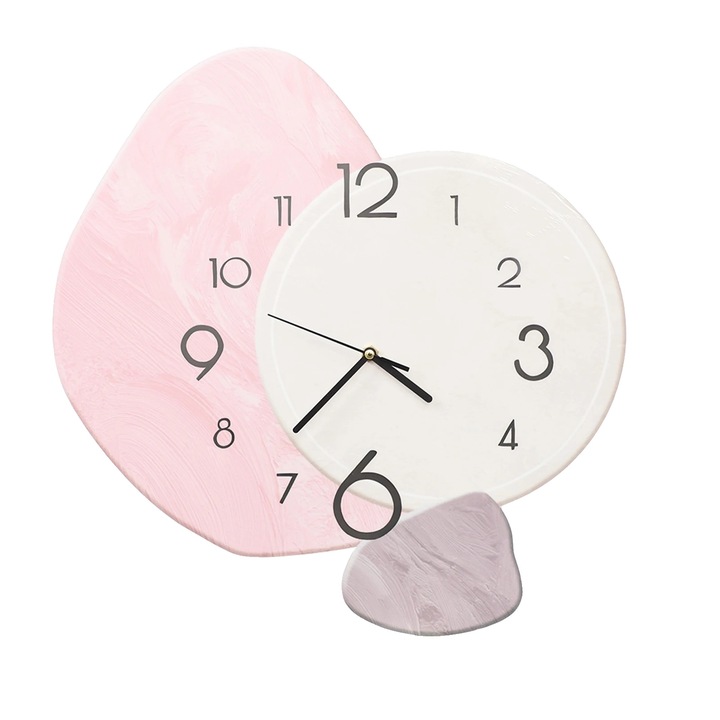 Dekoratív óra, művészi design, tartós anyag, 40x37cm