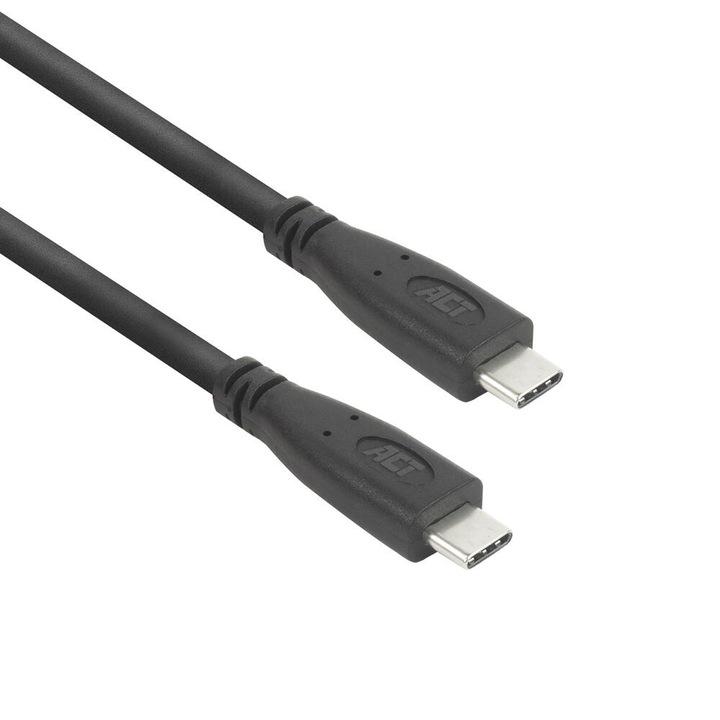 ACT USB-C - USB-C kábel, 5m, fekete, USB3.0, Ultra HD 4K