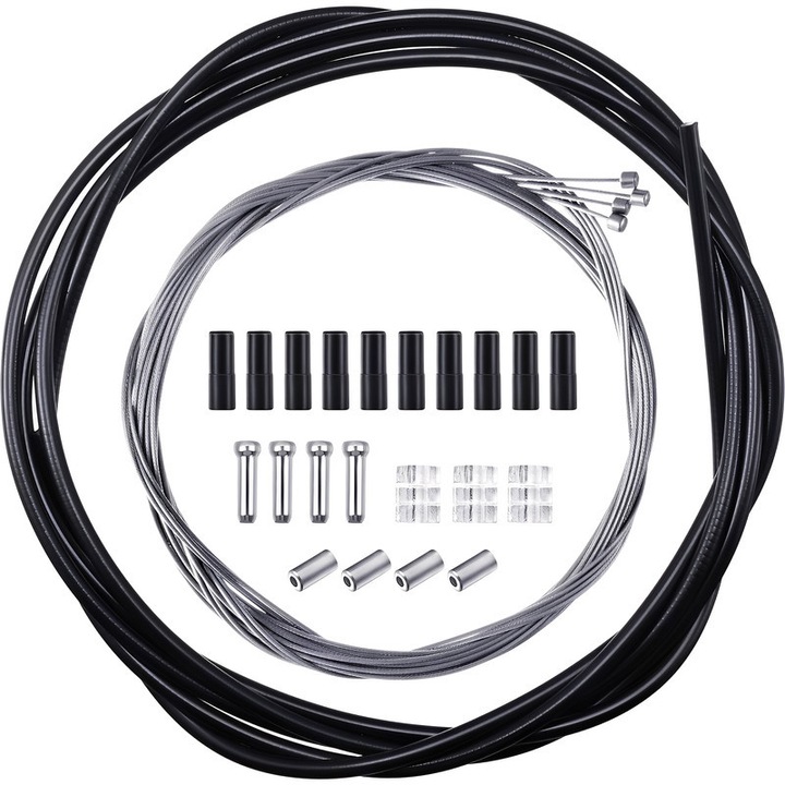 Комплект резервни кабели за велосипед, TREXORA, устойчиви на топлина и студ, черен, включени аксесоари