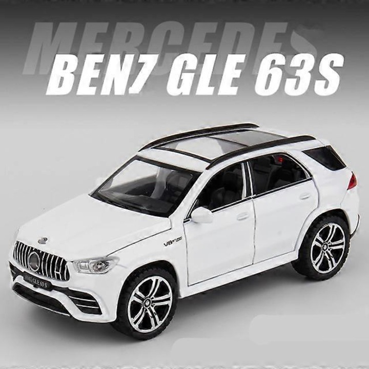 1:32-es méretarányú, öntött autó, S Gle 63s Coupe, fehér, 1 db-os készlet