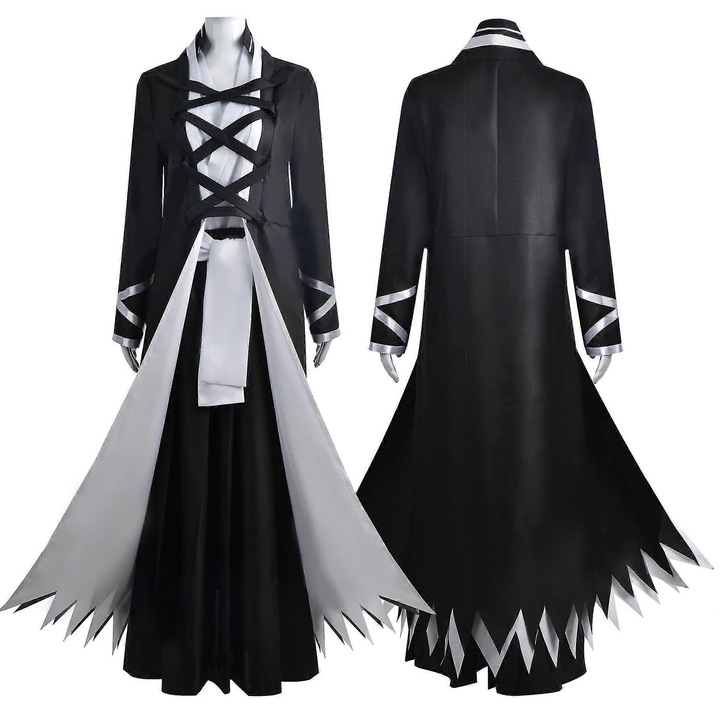 Costum Anime pentru Barbati, Ichigo Kurosaki, Jacheta, Pantaloni, Top si Curea, M,