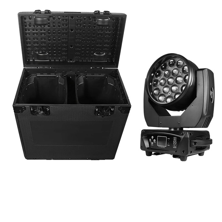 Lumina mobila, control DMX, zoom ajustabil, carcasa din plastic, priza EU