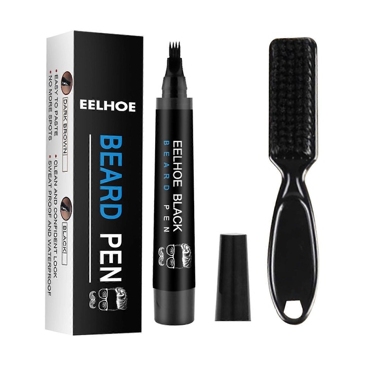 Kit stilizare barba, waterproof, 2 stilouri pentru umplerea barbii