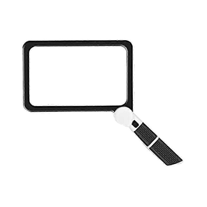 Lupa iluminata 5x, cu 48 LED-uri, dimensiune 20.8x16.5x2.5cm, portabila, cu maner pliabil