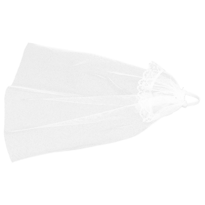 6 darabos menyasszonyi fátyol szett babáknak, fehér, 18x8,5 cm