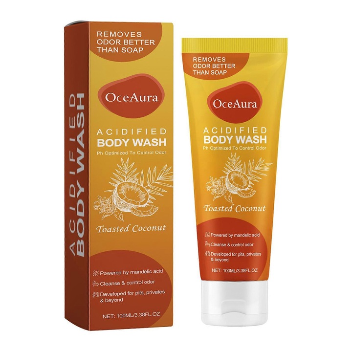 Savasított tusfürdő, OceAura 100ml, szagsemlegesítő, 5,5x3,2x16,3cm