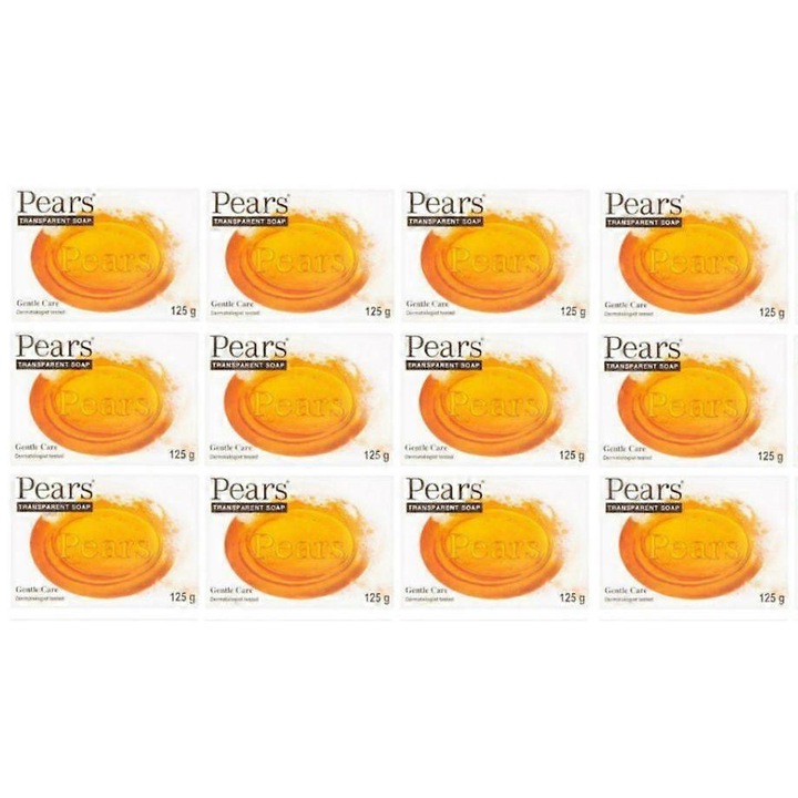Нежен сапун Pears 125 г, комплект от 12 броя, прозрачен