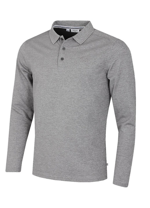 Мъжка блуза, Calvin Klein Stretch Campus, Dri Breeze, памук, Сив