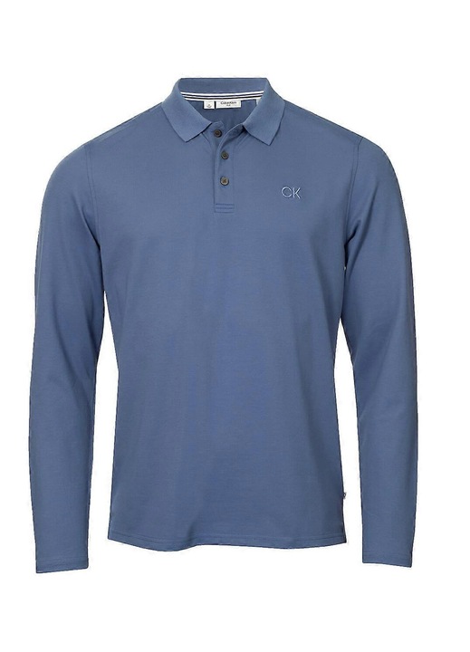 Поло тениска Calvin Klein, памук/полиестер, синя