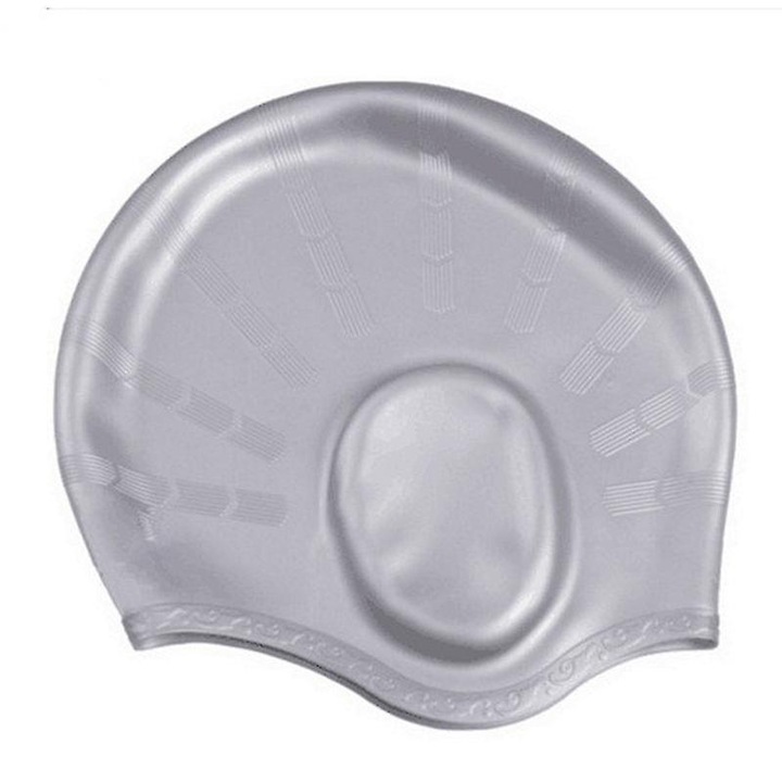 Casca de inot unisex, gri, cu protectie pentru urechi