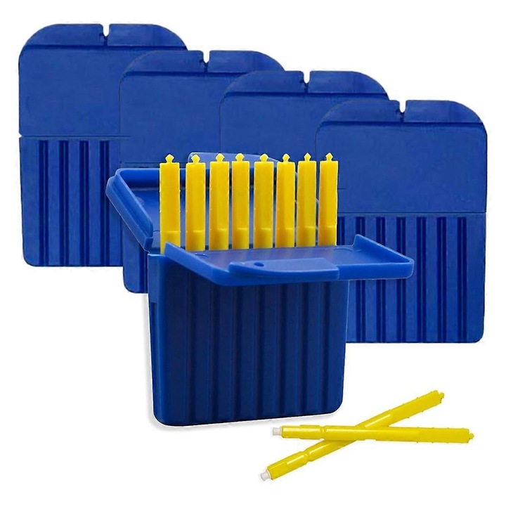 Filtre de protectie pentru cerumen aparate auditive, set 5 cutii, albastru si galben, plastic