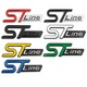 Emblema metalica Ford ST Line pentru grila si portbagaj, autocolant auto, dimensiuni 100x34mm, rosu-silver, set 1 bucata