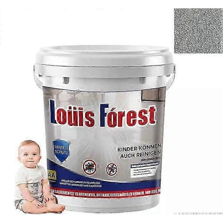 Vopsea epoxidica cu efect de marmura, 0.5kg, gri inchis, set