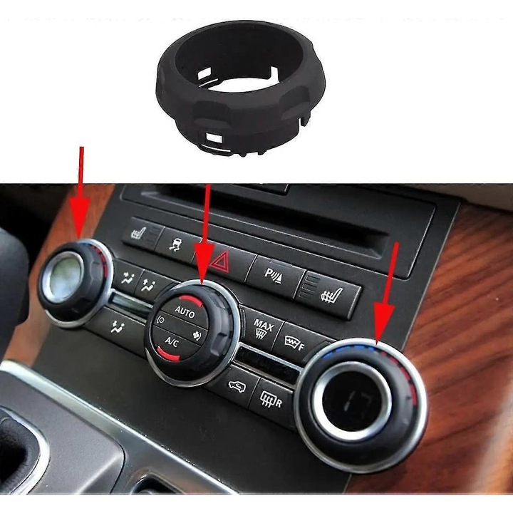 Autóklíma vezérlőgomb, 1 darabos készlet, fekete, műanyag, Range Rover Sport és Discovery 4 modellekhez