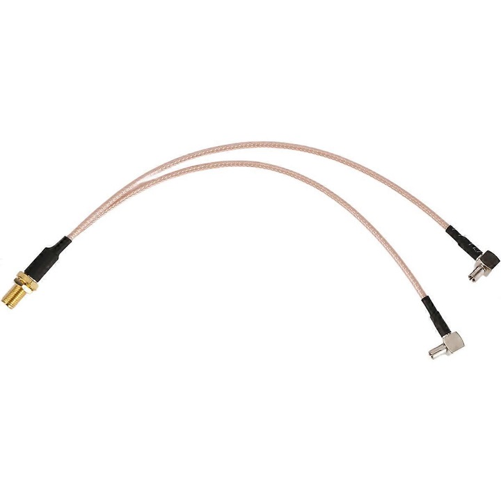 SMA женски към Y тип 2 X TS9 пач кабел, 20 см, златен