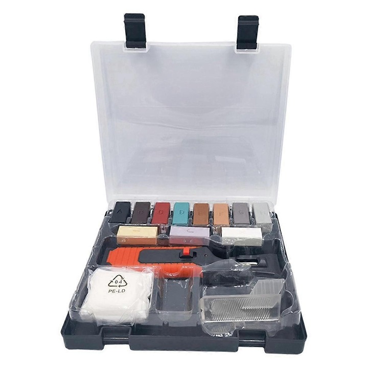 Set unelte reparare faianta, 11 ceara colorata, plastic, fara baterii