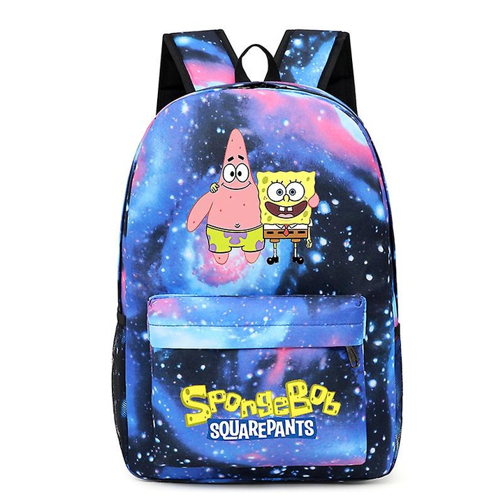 Ghiozdan Spongebob, material oxford, stil cartoon, pentru copii 7-18 ani