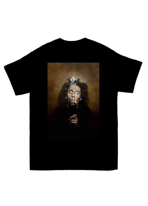 Férfi póló Bob Tuxedo, fekete, pamut, klasszikus szabású