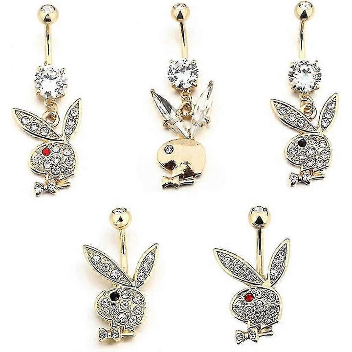 Inel pentru buric din otel chirurgical 316L, 14G, aurie/argintie, 1.6 MM