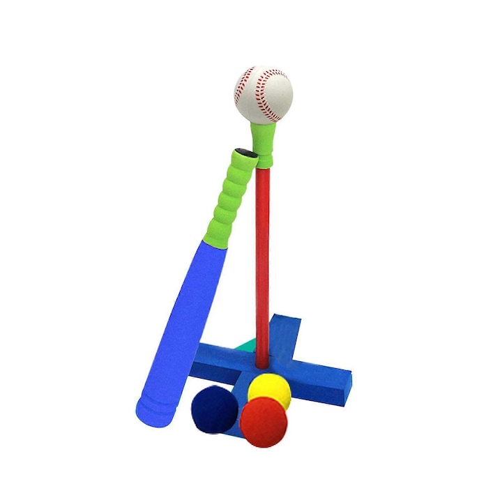 Set de jucarii interactive pentru copii, bat de baseball din spuma, 8 culori incluse, 53x35x3cm, multicolor