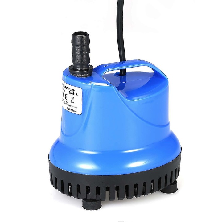 Pompa submersibila 25W, 1800L/H, pentru acvarii si sisteme hidroponice, 11mm, 2m, 145cm cablu