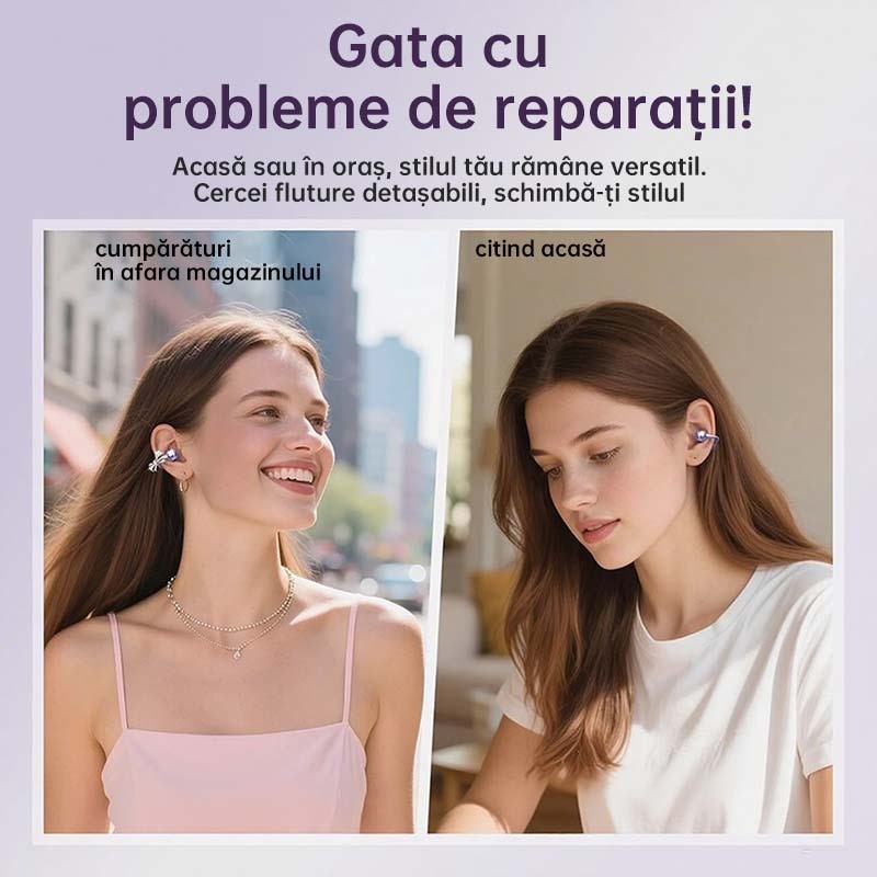 Kinglucky Casti deschise, Clip wireless pe casti cu cercei, Comfort ...