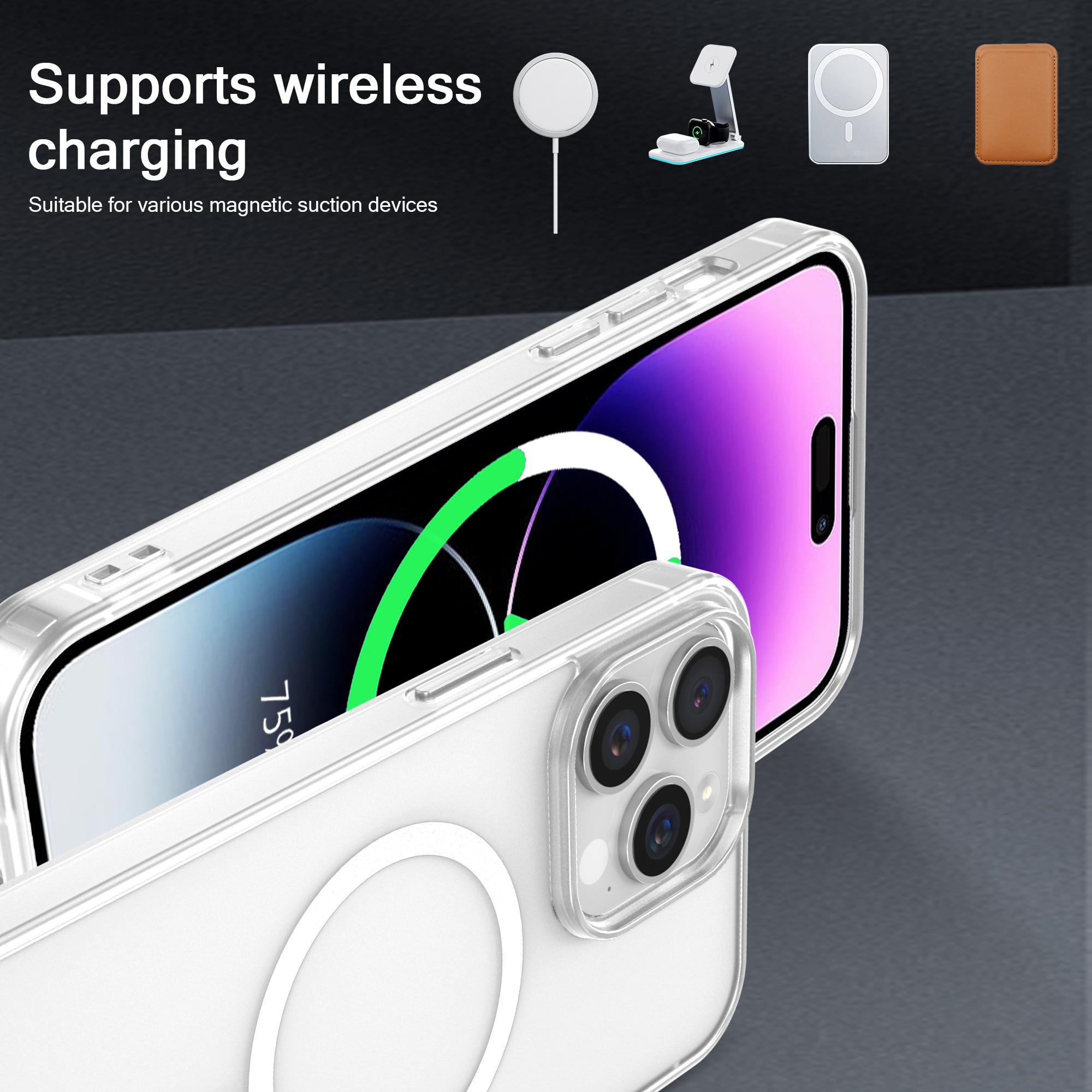Husa de Protectie Telefon Transparenta, Compatibila cu iPhone 16 Pro & MagSafe cu Absorbtie Puternica, Margini Ridicate pentru Protectia Ecranului si Camerelor, Rezistenta la Socuri & Anti-zgarieturi, Protectie Eficienta Zilnica