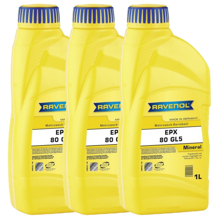 3 literes Ravenol GETR EPX 80 GL5 hajtóműolaj csomag