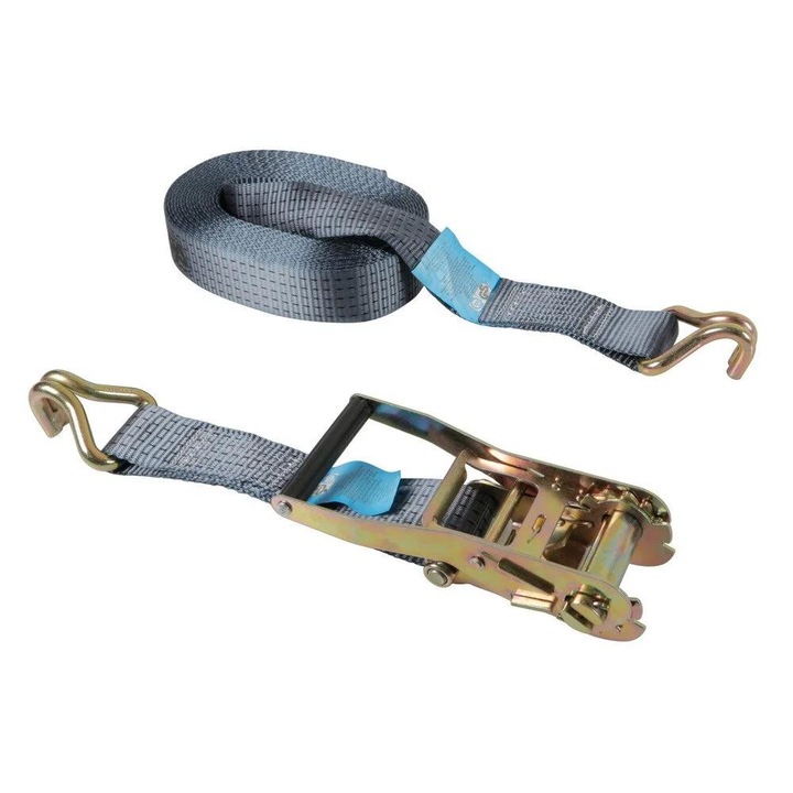 Chinga de ancorare marfa LAMPA LAM60151, cu carlige duble, 5 tone capacitate maxima, 9 metri lungime, 5 cm latime