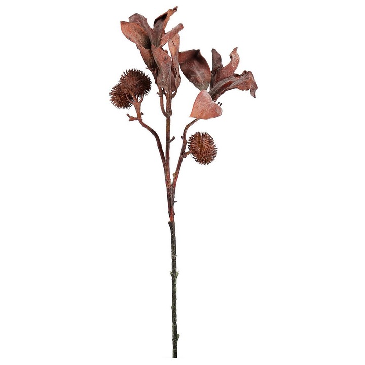 Set 24 crengute artificiale portocalii maro Berries 25x9x65h