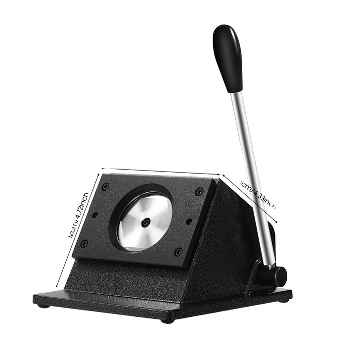 Masina de taiat pentru Insigne, taiere precisa, constructie durabila, neagra, dimensiune 21.2x18cm