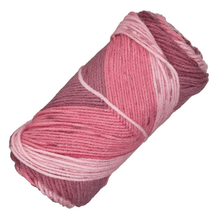 Fir de tricotat acrilic bicolor roz somon 100g