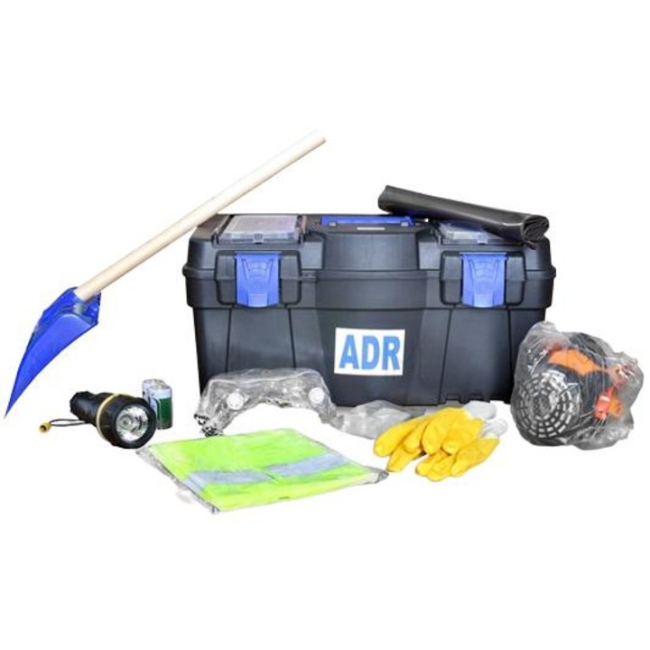 Комплект защитни прибори ADR MVM Basic TAS000, с лопата, ръкавици, предпазни очила, фенерче и маска
