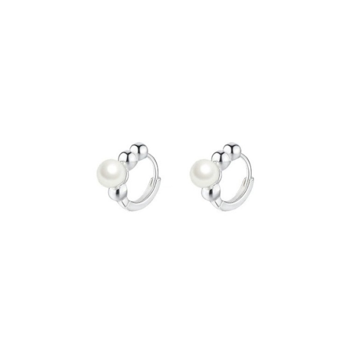 Cercei pentru femei, CK, perle sintetice din argint s925, 8mm, argint