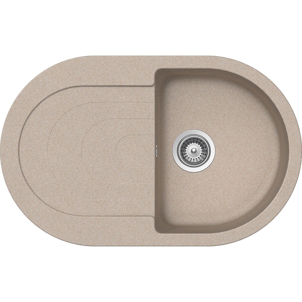 Chiuveta granit Schock Ronda D-100S Sabbia, 790 x 500 mm, adancime cuva 200 mm, reversibila, montare pe blat