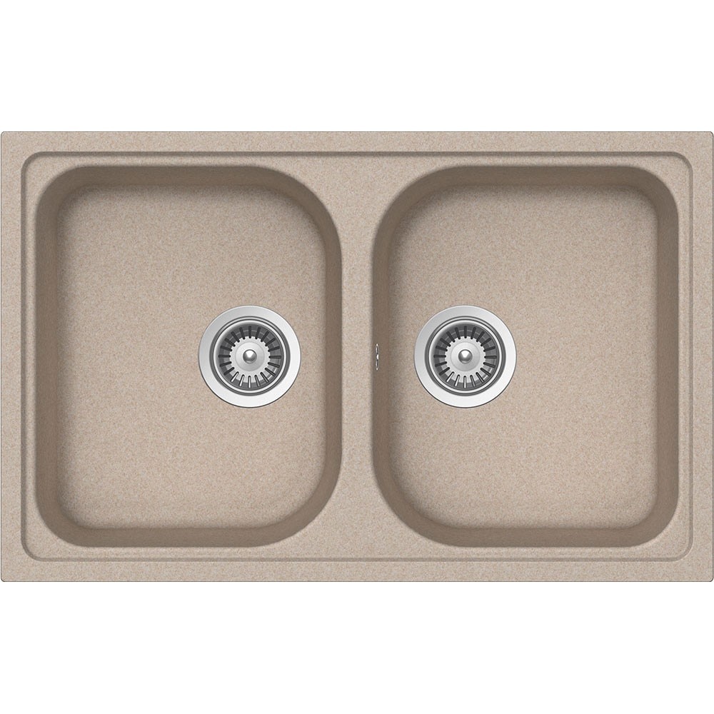 Chiuveta granit Schock Viola N-200S Sabbia, 790 x 500 mm, adancime cuva 205 mm, reversibila, montare pe blat