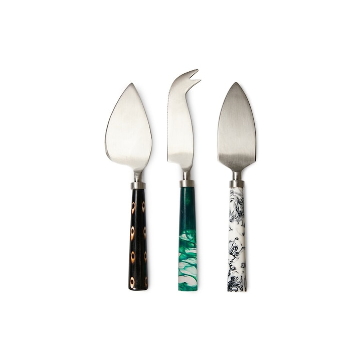 Set 3 cutite pentru branzeturi multicolore din metal Coast HKliving