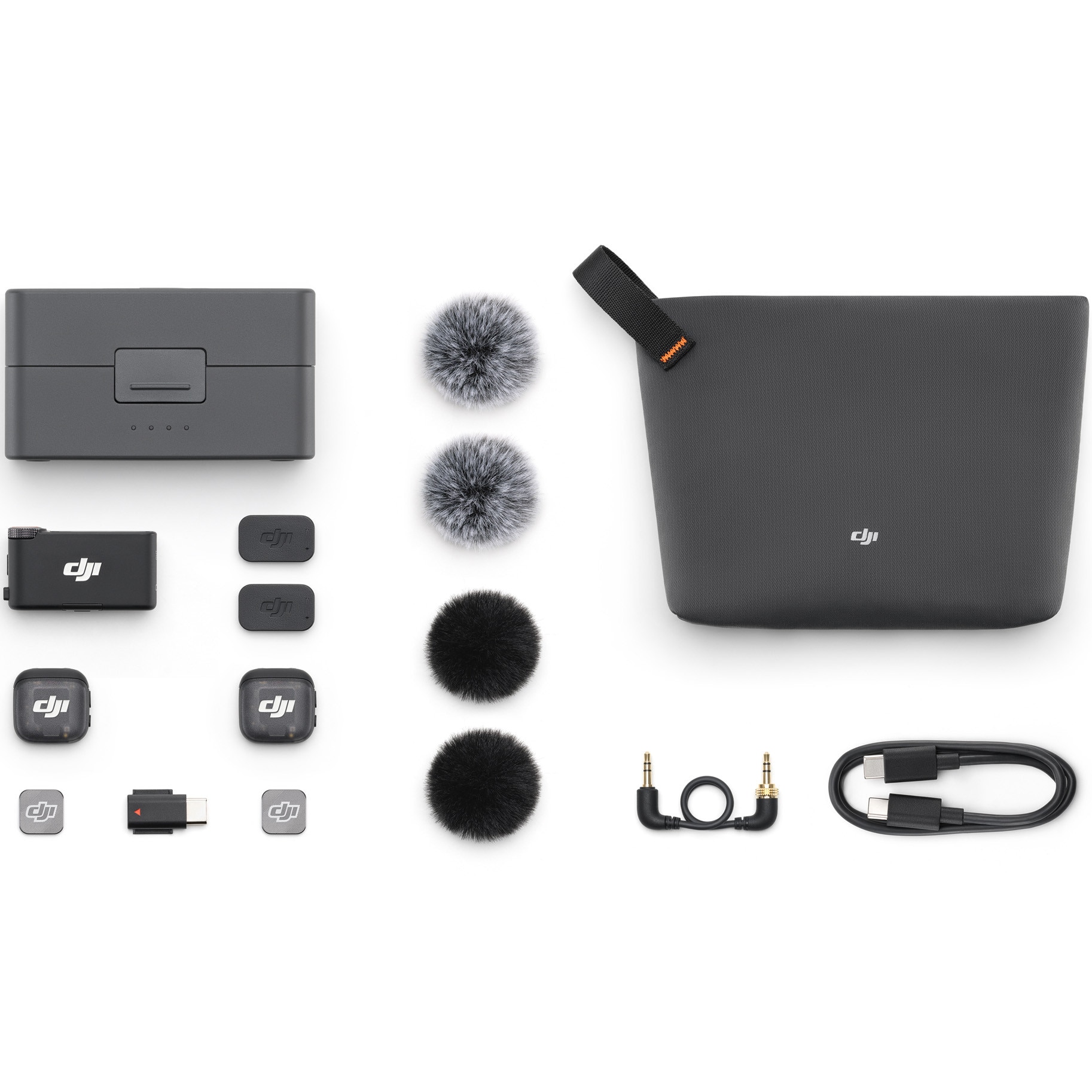 Kit DJI MIC 3, 2x microfon, 1x receptor, 1x statie incarcare