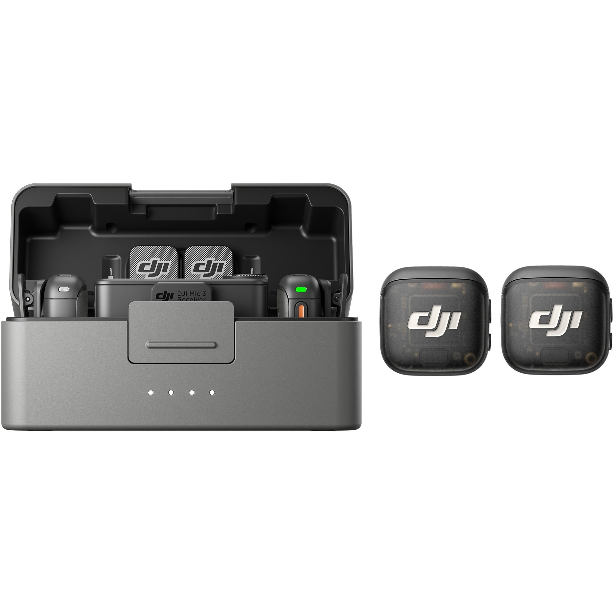 Kit DJI MIC 3, 2x microfon, 1x receptor, 1x statie incarcare