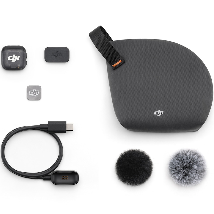 Безжичен микрофон DJI MIC 3, Wireless, Всепосочен, Обхват 400 м, Автономност 8 часа, Noise Canceling