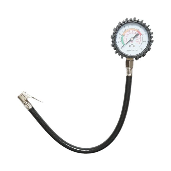 Manometru presiune analog cu furtun umflat roti 0-16 bar Breckner Germany