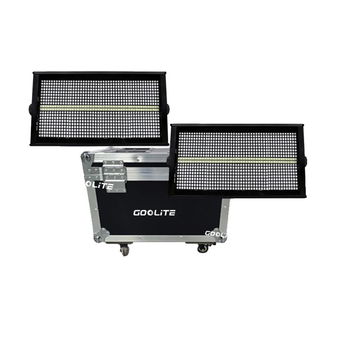 Set 2 Lumini Stroboscopice LED cu Control DMX, Design Rezistent la Apa, 51x28x18.5cm