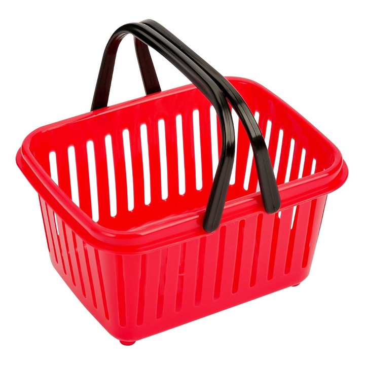 Cos Plastic Birou, Supermarket, Rosu, 18x13x9cm, MYONNA IT & E- COMMERCE ®