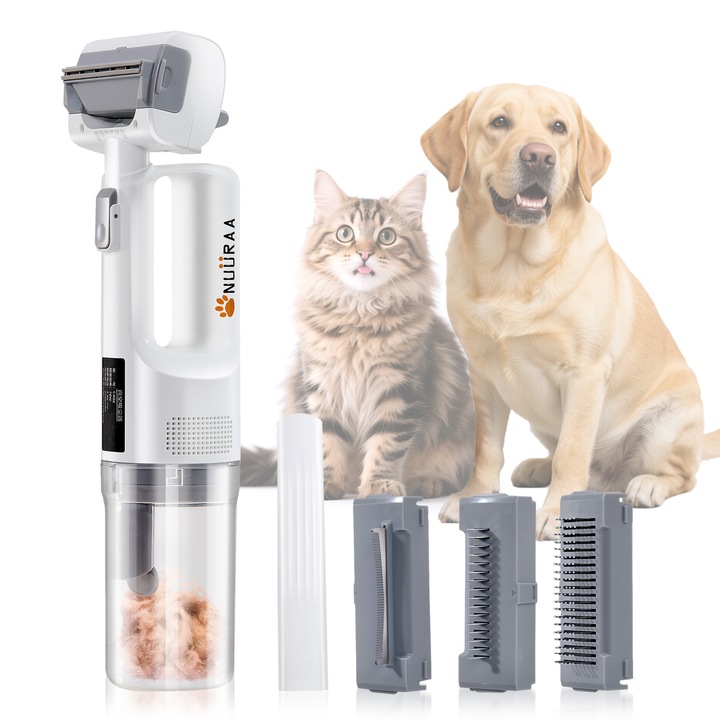 Mini kisállat porszívó készlet, szőrtelenítő, vezeték nélküli, újratölthető, nagy szívóerő, 300 ml kutyáknak és macskáknak