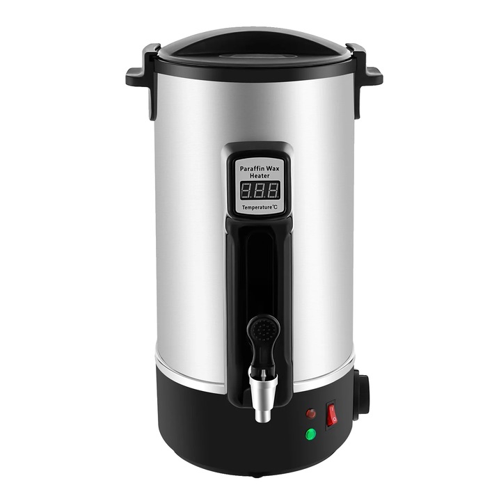 Topitor de ceara, capacitate mare, control temperatura ajustabil, argintiu/negru, 20.6x47cm
