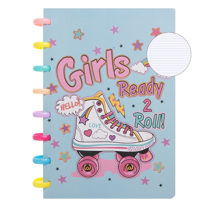 Тетрадка a5 магическа щипка ментово зелена "скейт" - 80 листа