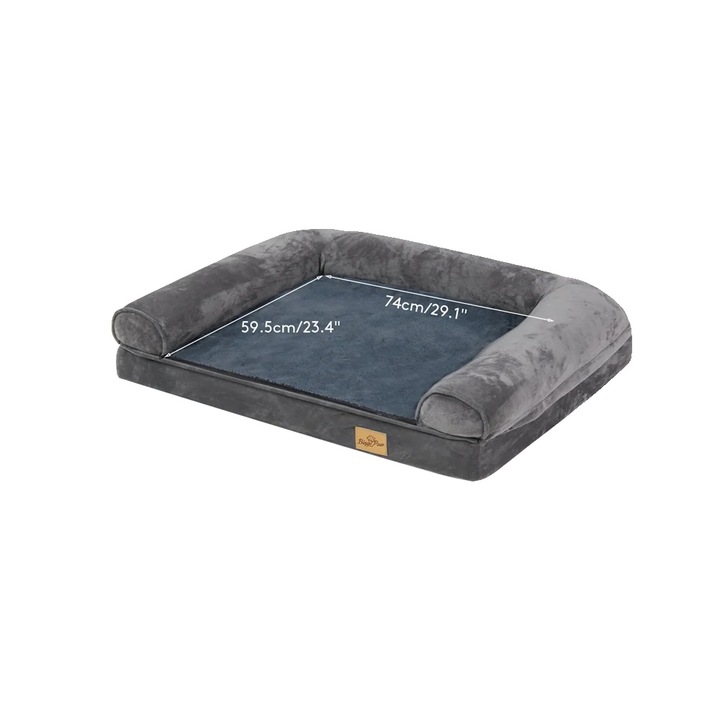 Kutyafekhely, ortopédiai kialakítás, memóriahab, levehető huzat, H 100x75x19 cm