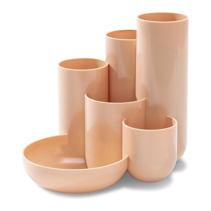 Han Campus íróeszköz-tartó, 5 rekesszel - pasztellnarancs