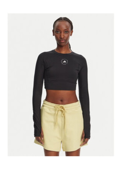 Bluza slim fit crop cu logo