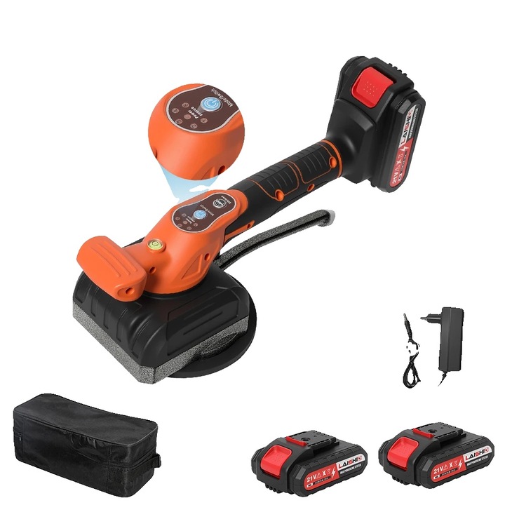 Slefuitoare pentru nivelarea placilor, vibratie ajustabila, functionare fara fir, portabila, portocalie